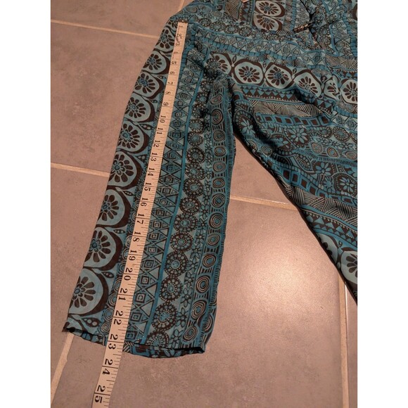 Como women blue paisley print tunic blouse 3/4 Sleeve Size 1X - Picture 3 of 10
